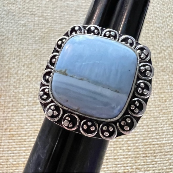 New Owyhee Opal Silver Overlay Ring Size 6.75 - Picture 3 of 5